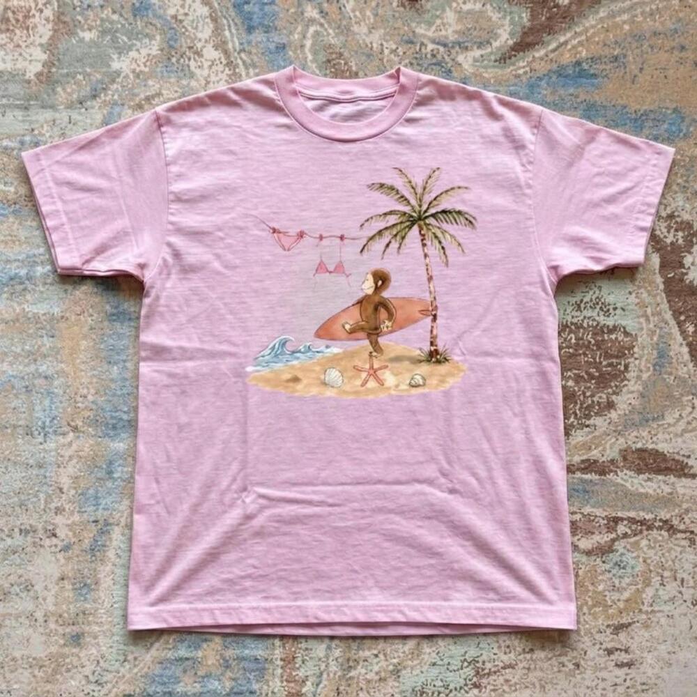 Graphic Tee With Surfer Design